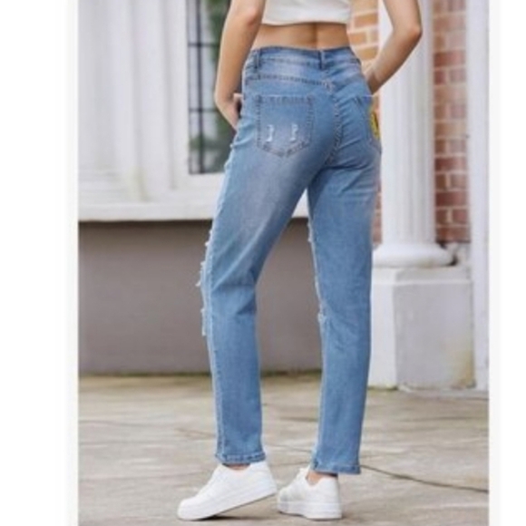 Sunflower Patch Ripped Boyfriend Denim Jeans Size 51 Women's 20 - Picture 7 of 13